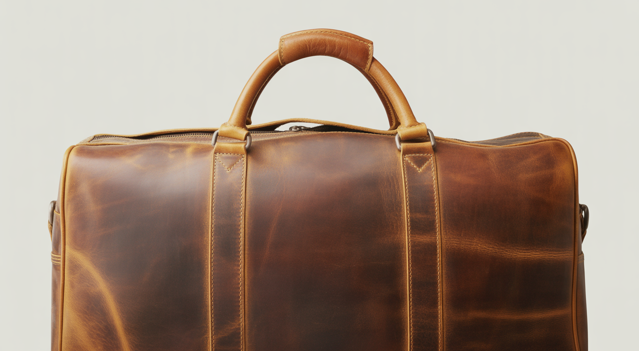Vintage Leather Duffle Bag for Men