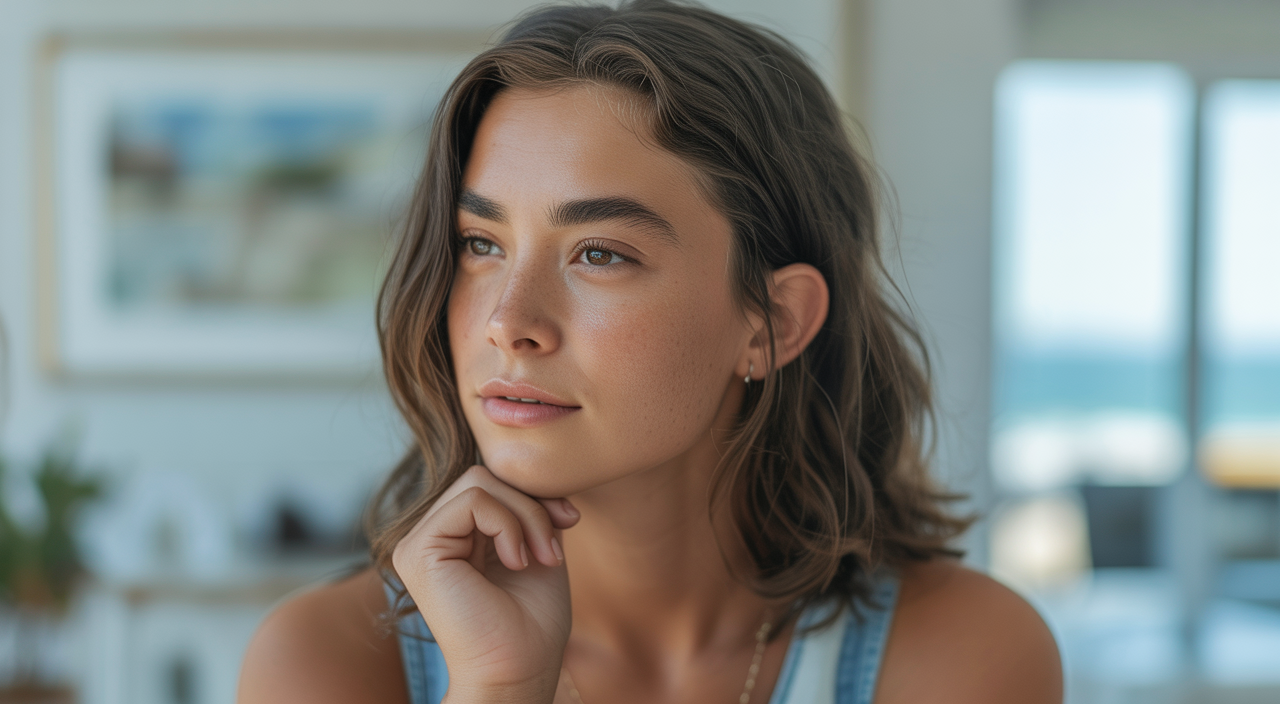 Young woman looking thoughtful, representing an egg donor in San Diego, symbolizing purpose and opportunity